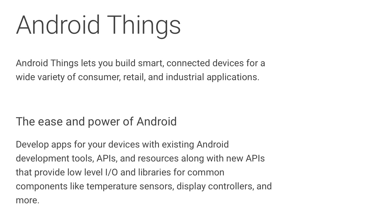 Android Things 官网介绍